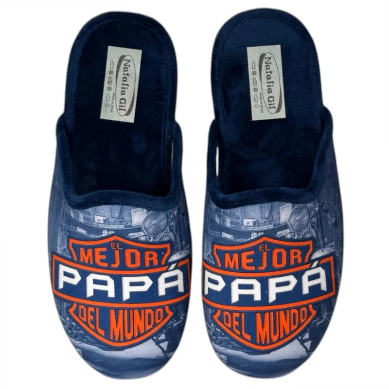 Zapatillas de Casa Natalia Gil El Mejor Papá del Mundo 6087 Marino