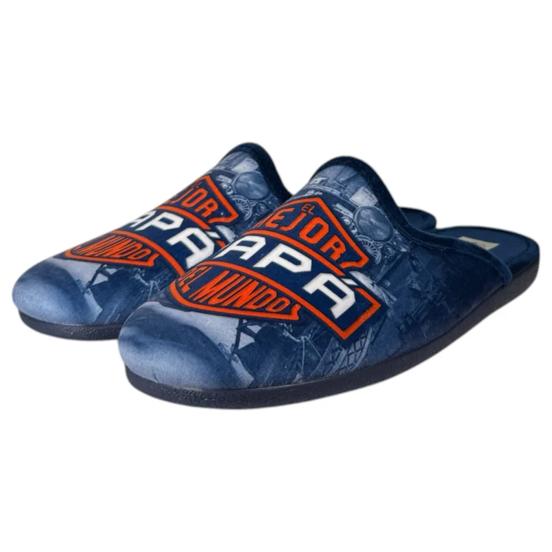 Zapatillas de Casa Natalia Gil El Mejor Papá del Mundo 6087 Marino