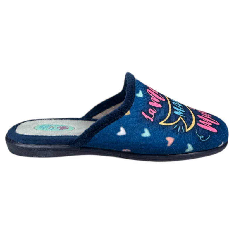 Zapatillas de Casa Natalia Gil La Mejor Mamá del Mundo 5002 Marino