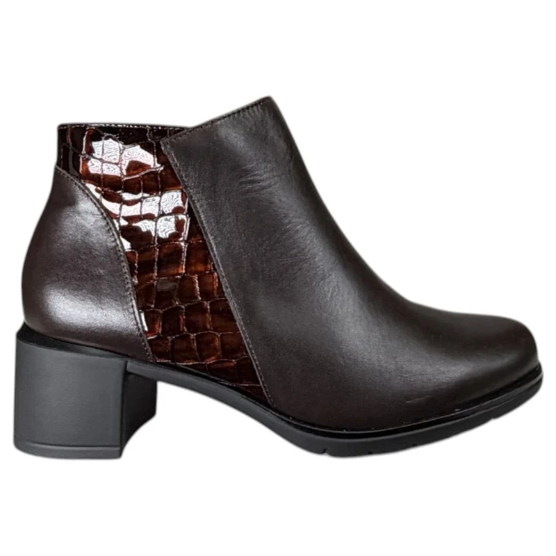 Botines Pitillos Tacón Coco 11624 Marrón