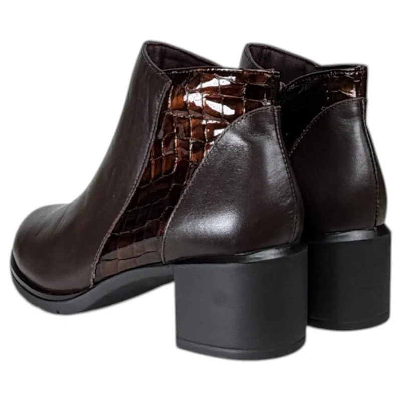 Botines Pitillos Tacón Coco 11624 Marrón