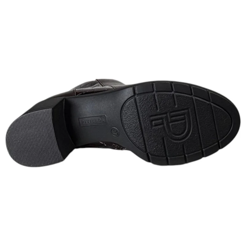 Botines Pitillos Tacón Coco 11624 Marrón