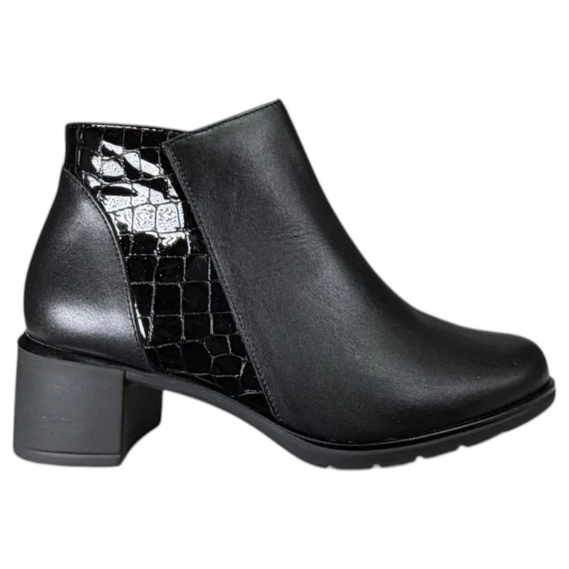 Botines Pitillos Tacón Coco 11624 Negro