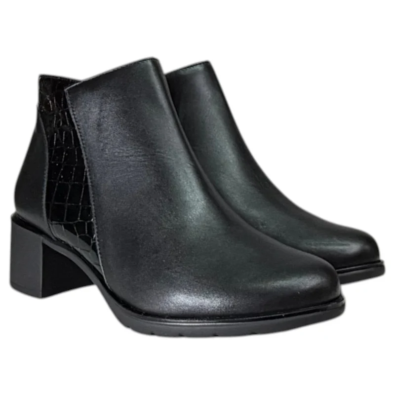 Botines Pitillos Tacón Coco 11624 Negro