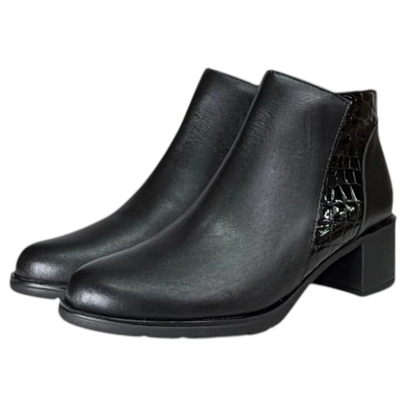 Botines Pitillos Tacón Coco 11624 Negro