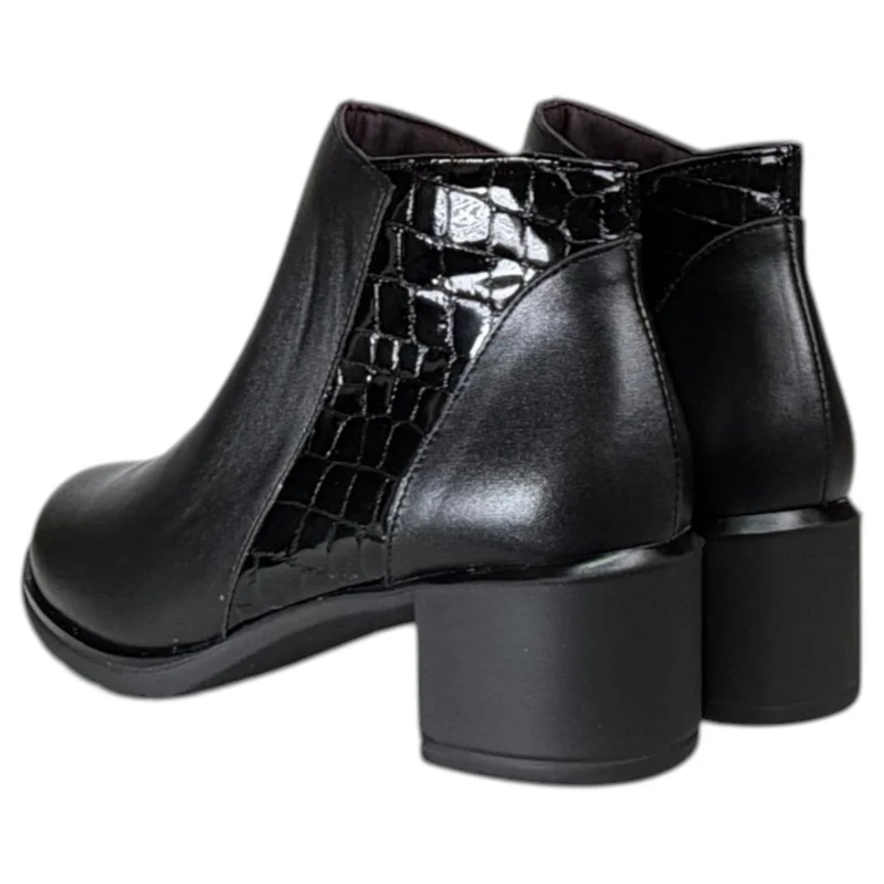 Botines Pitillos Tacón Coco 11624 Negro