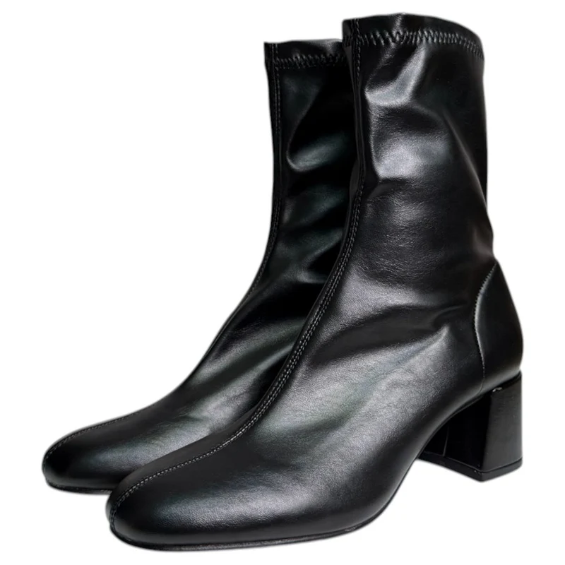 Botines Corina Caña Elástica M5885 Negro