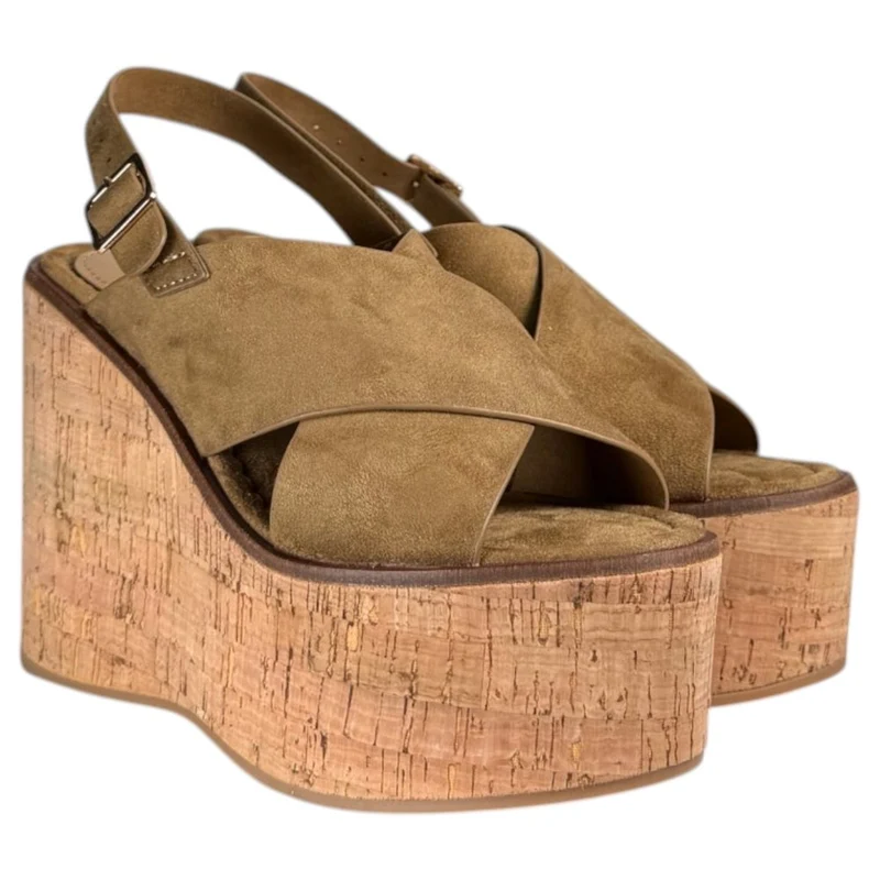 Sandalias Corina Cuña Corcho M6366 Camel