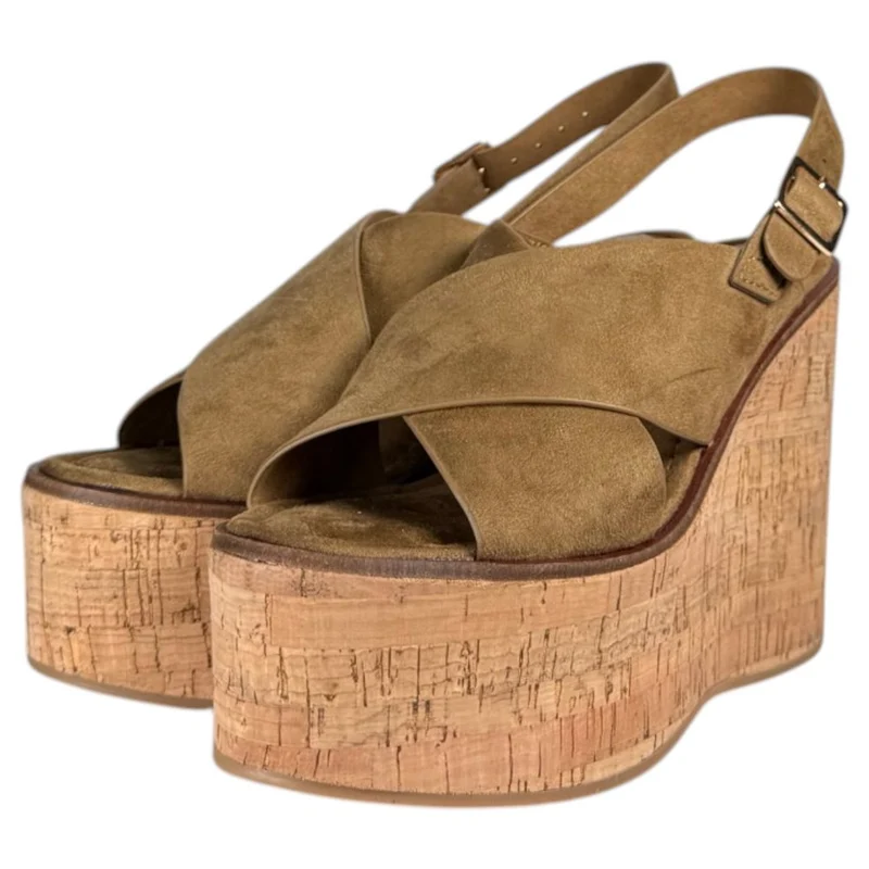 Sandalias Corina Cuña Corcho M6366 Camel