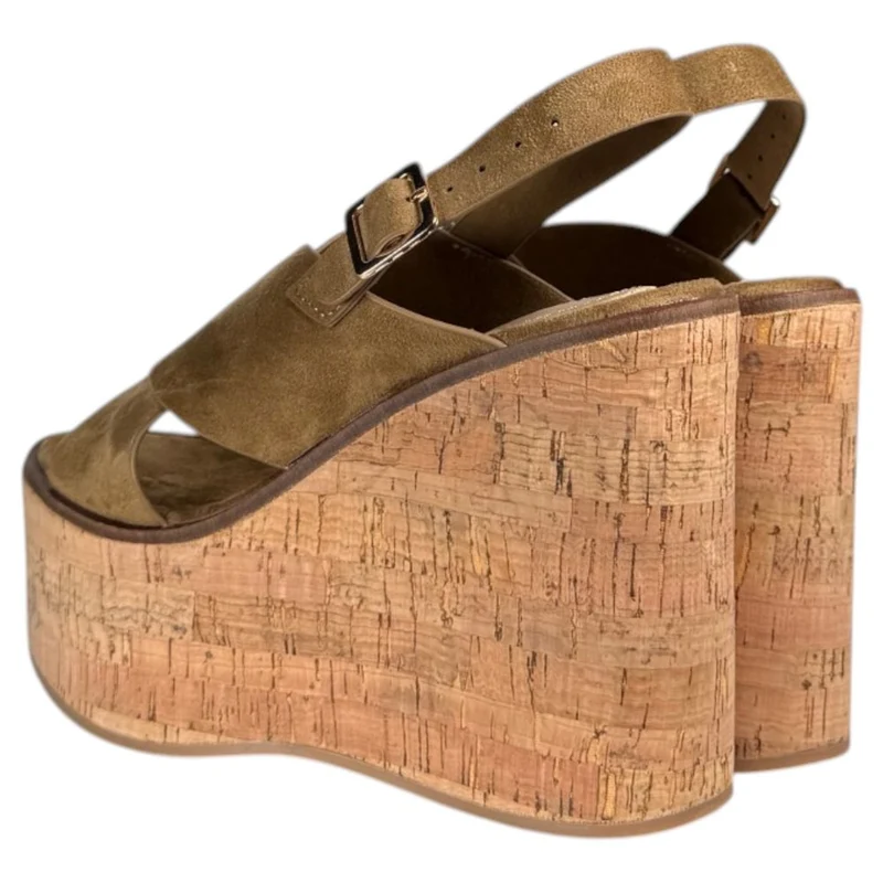 Sandalias Corina Cuña Corcho M6366 Camel
