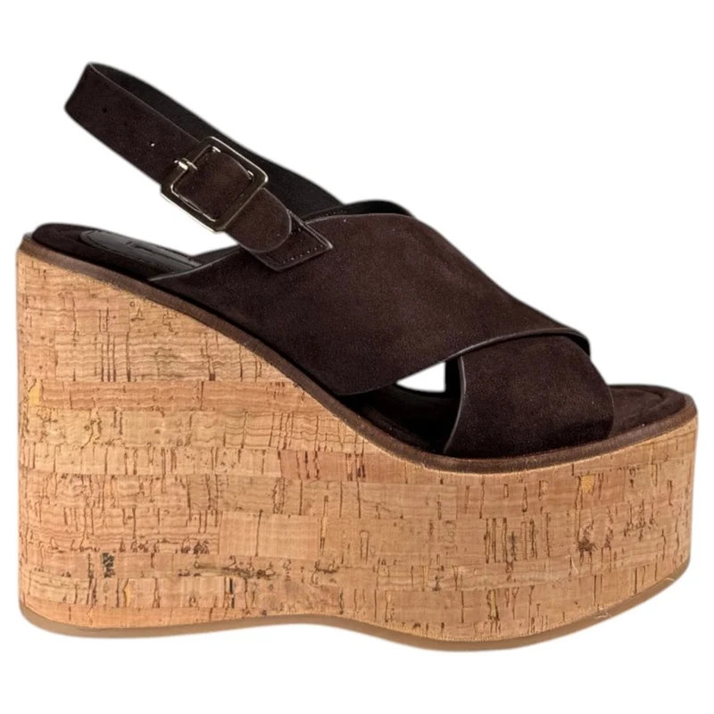 Sandalias Corina Cuña Corcho M6366 Café