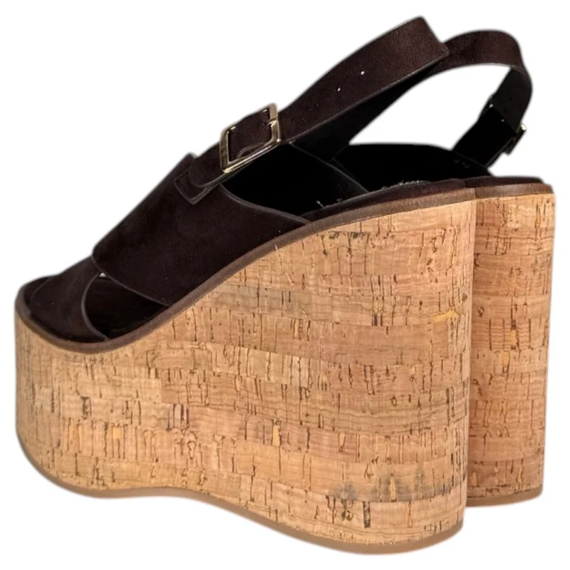 Sandalias Corina Cuña Corcho M6366 Café
