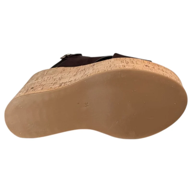 Sandalias Corina Cuña Corcho M6366 Café
