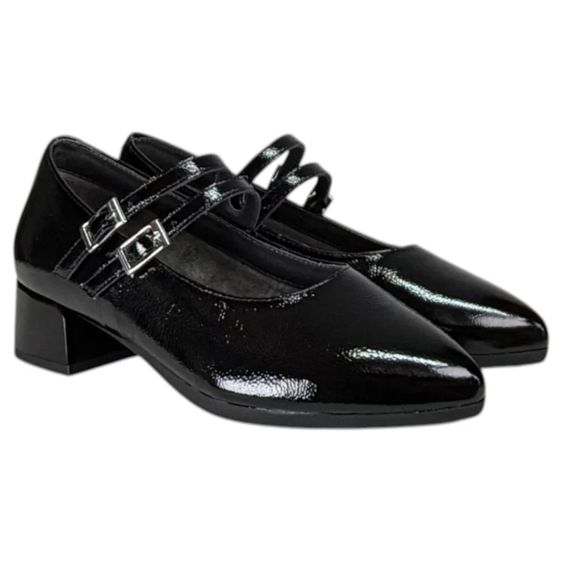 Zapatos Pitillos Mary Jane Punta 11671 Negro