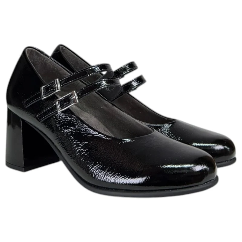 Zapatos Pitillos Mary Jane Tacón 11651 Negro