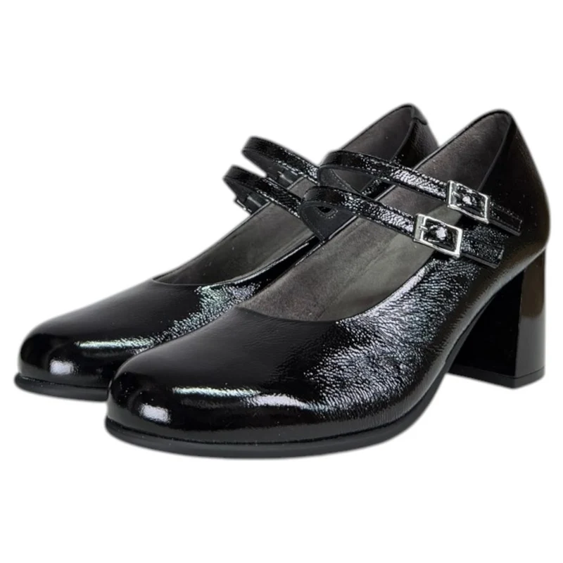 Zapatos Pitillos Mary Jane Tacón 11651 Negro