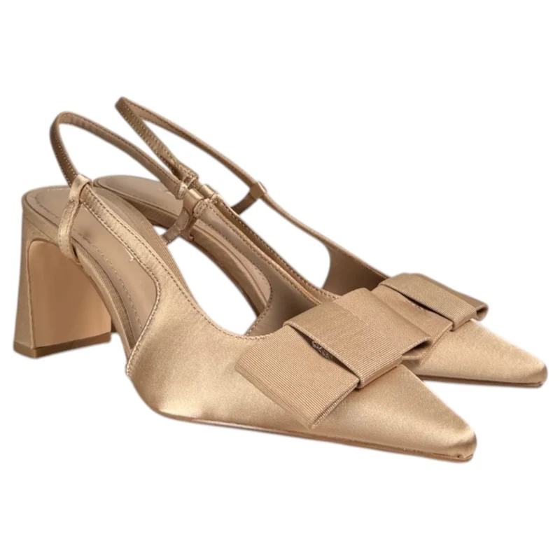 Zapatos Corina Salón Destalonado Lazo M6255 Camel