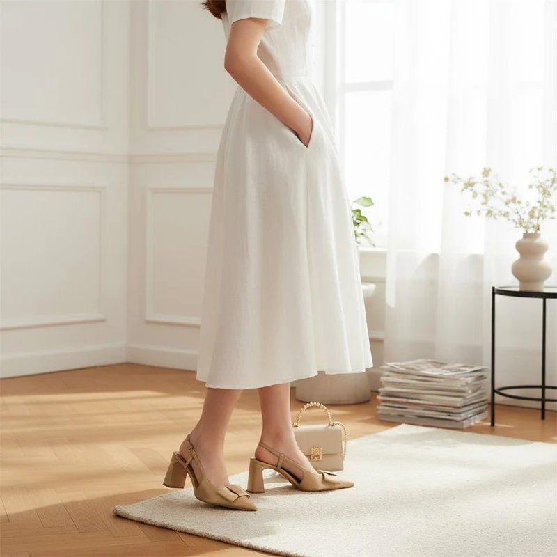Zapatos Corina Salón Destalonado Lazo M6255 Camel