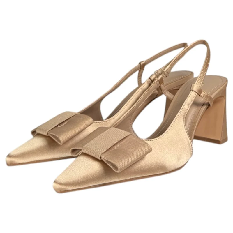 Zapatos Corina Salón Destalonado Lazo M6255 Camel