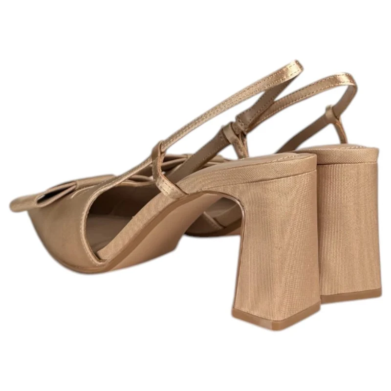 Zapatos Corina Salón Destalonado Lazo M6255 Camel