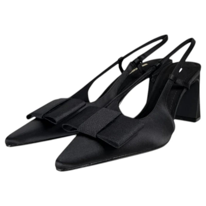 Zapatos Corina Salón Destalonado Lazo M6255 Negro