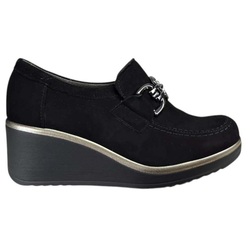 Zapatos Pitillos Cuña Hebilla 20530 Negro