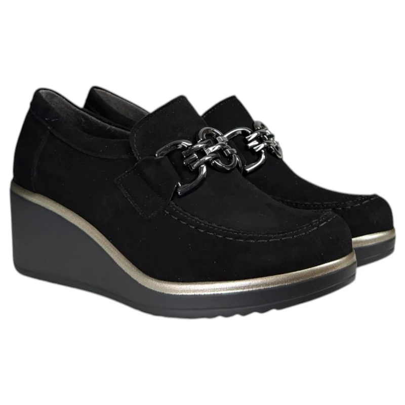 Zapatos Pitillos Cuña Hebilla 20530 Negro