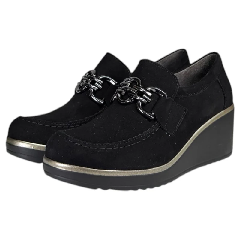 Zapatos Pitillos Cuña Hebilla 20530 Negro