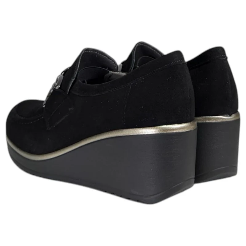Zapatos Pitillos Cuña Hebilla 20530 Negro