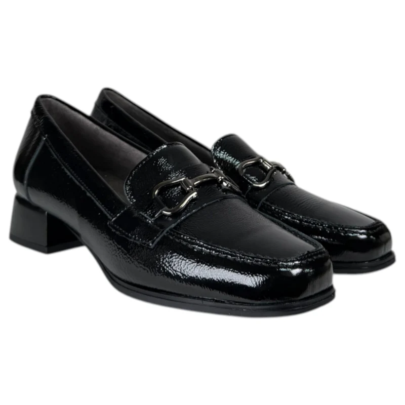 Zapatos Pitillos Mocasines Charol 10814 Negro