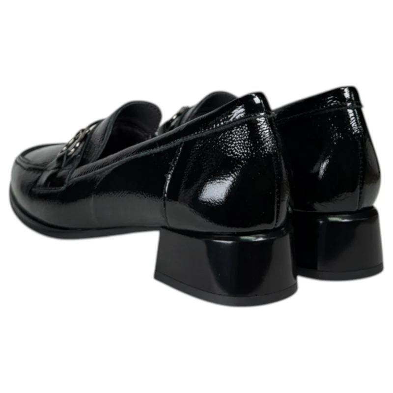 Zapatos Pitillos Mocasines Charol 10814 Negro