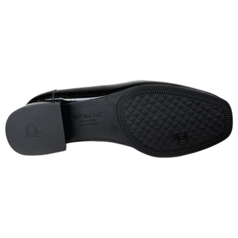 Zapatos Pitillos Mocasines Charol 10814 Negro