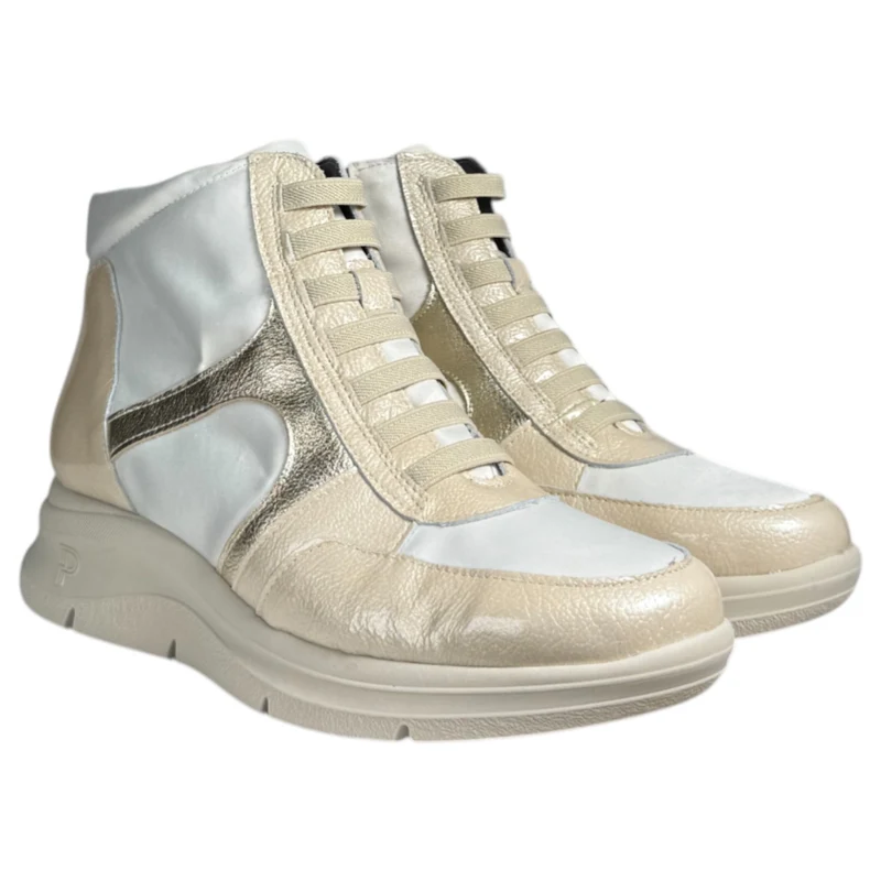 Botines Pitillos Deportivos Cuña Elásticos 10916 Crema