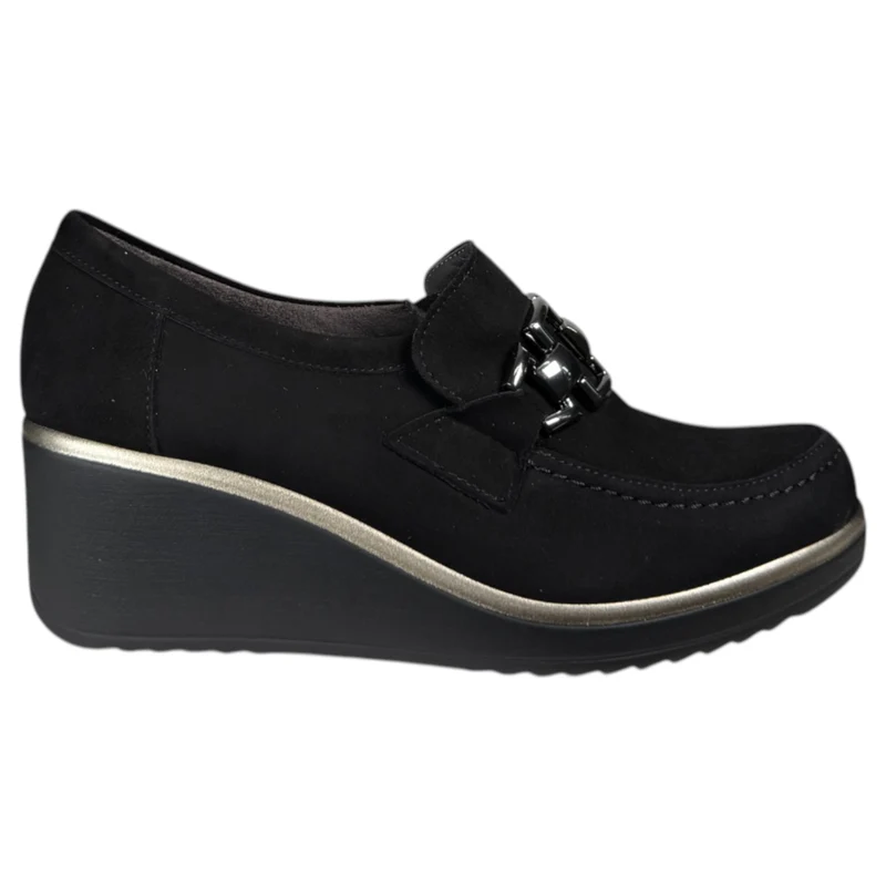 Zapatos Pitillos Cuña Hebilla 20236 Negro