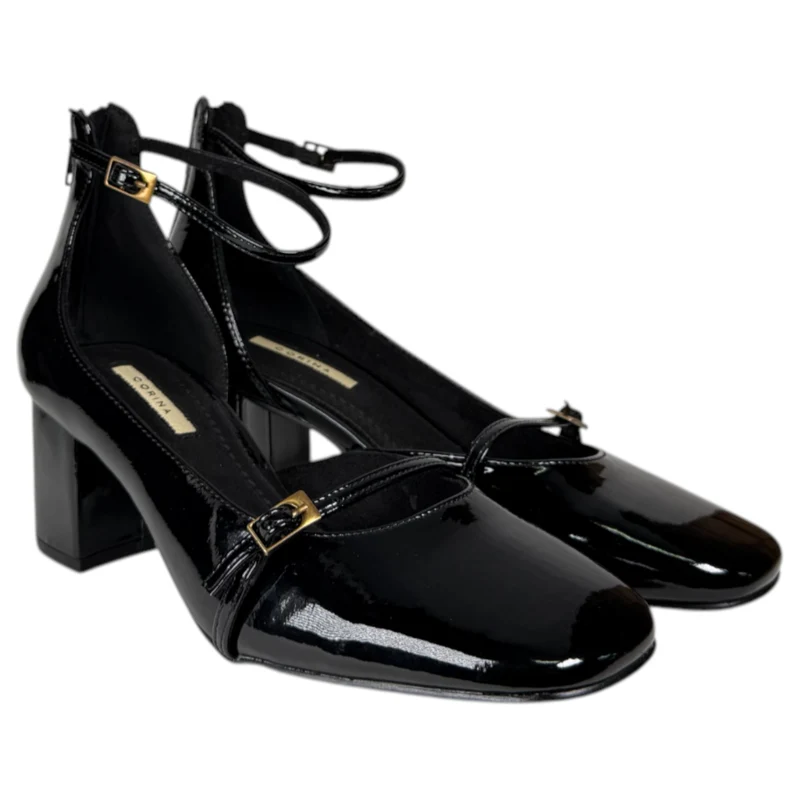 Zapatos Corina Charol Tacón M5750 Negro