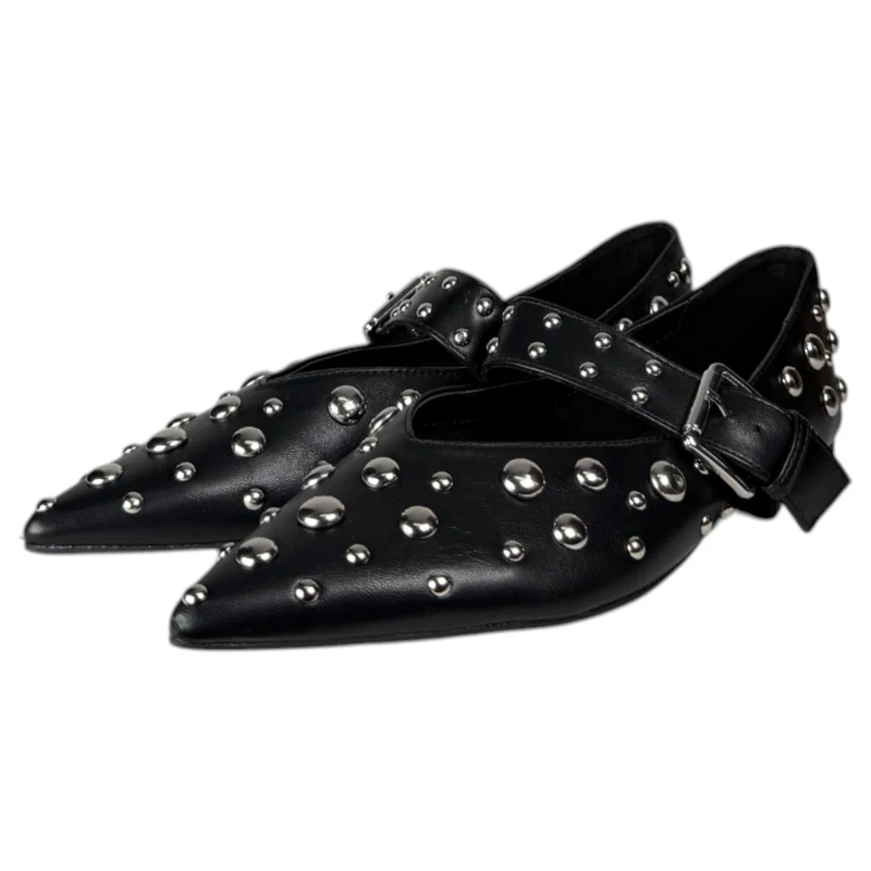 Bailarinas Corina Hebilla Tachas M5635 Negro