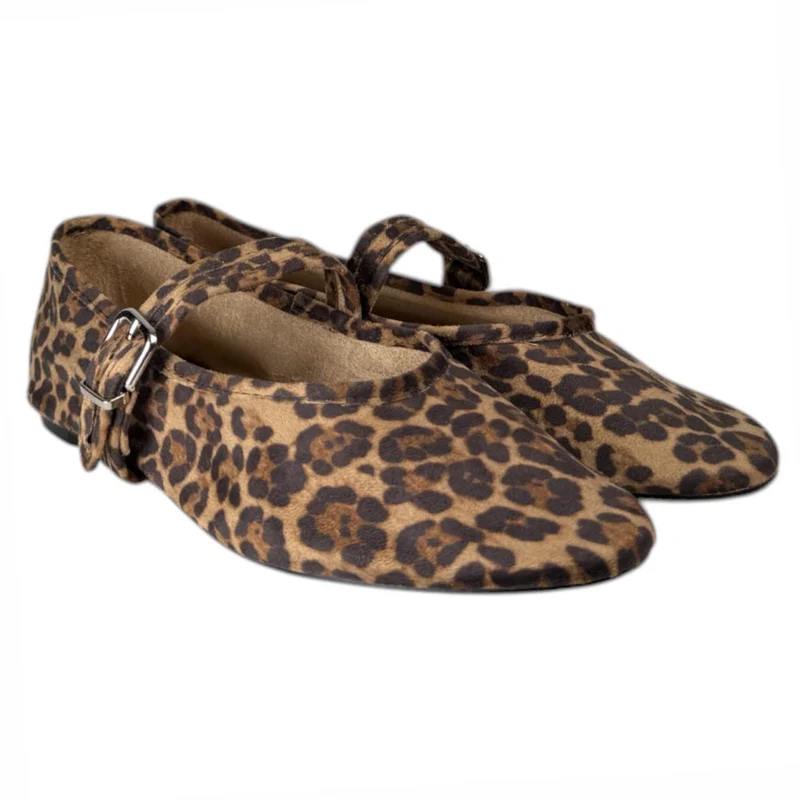 Bailarina Corina Plana Hebilla M5621 Leopardo