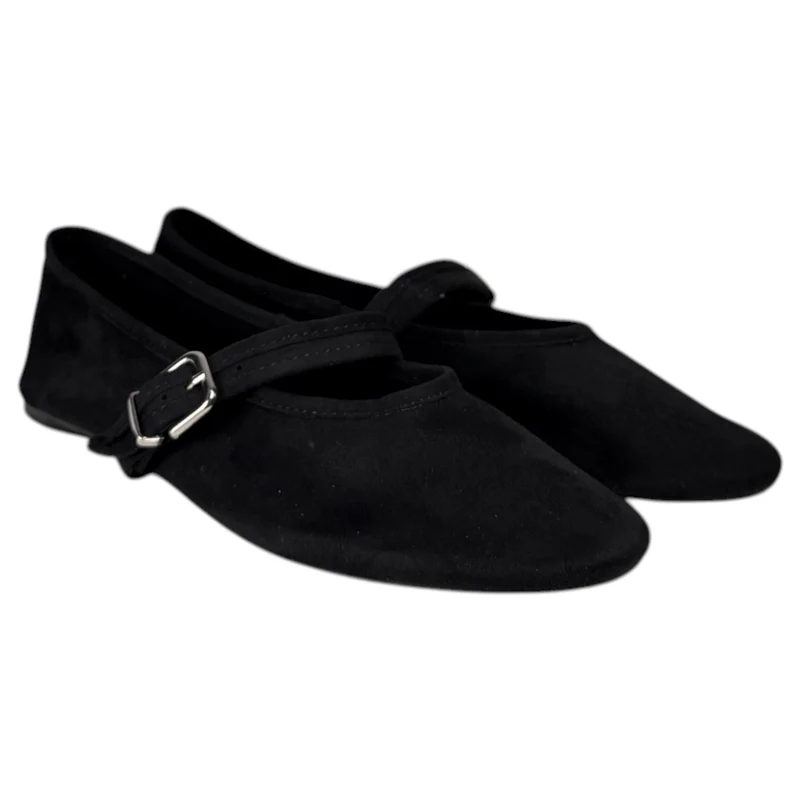 Bailarina Corina Plana Hebilla M5621 Negro