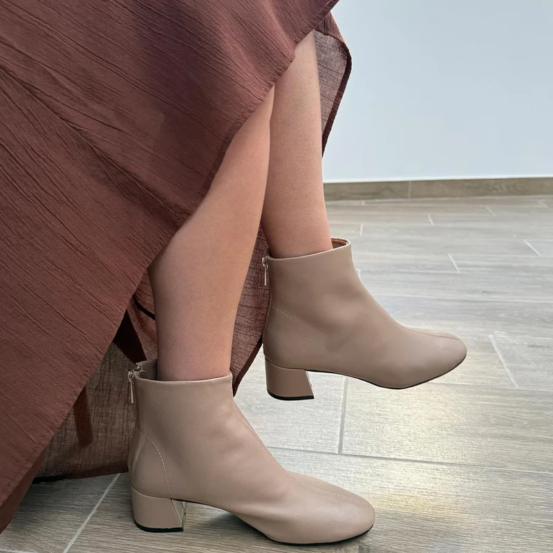 Botines Corina Cremallera Trasera M5870 Taupe