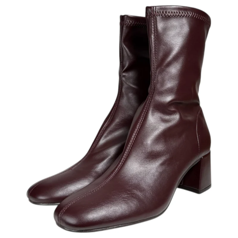 Botines Corina Caña Elástica M5885 Burdeos