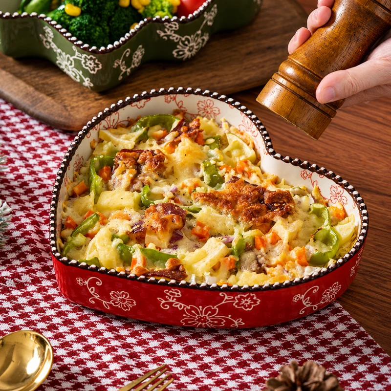 Miomu Bandeja de Cerámica para Hornear Navidad a la Mesa