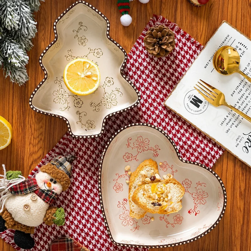 Miomu Bandeja de Cerámica para Hornear Navidad a la Mesa