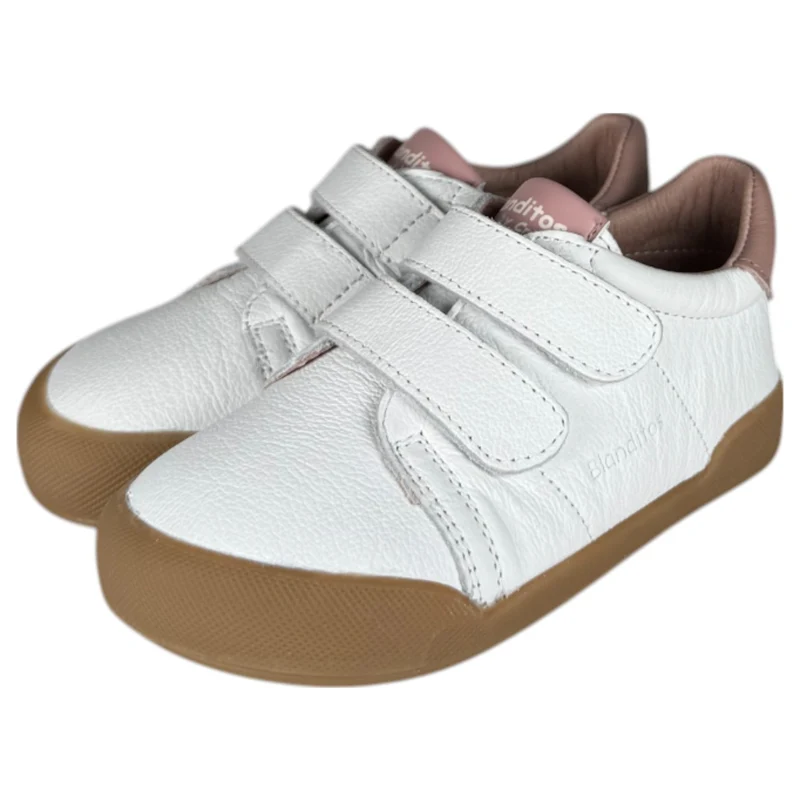 Zapatos Respetuosos Blanditos Londres Blanco Rosa Palo