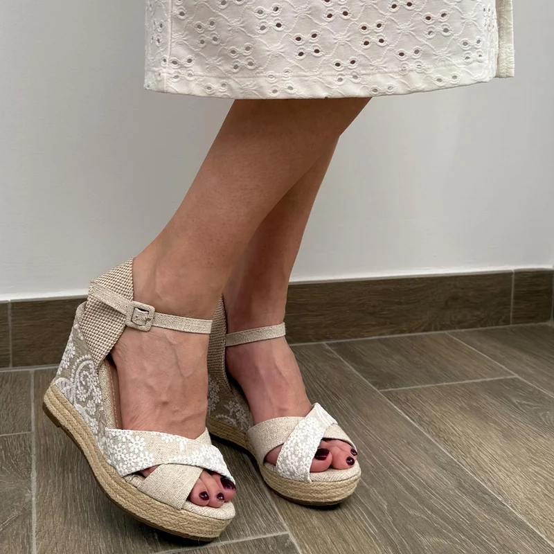 Alpargatas de Novia Mandarina Amelia Blanco