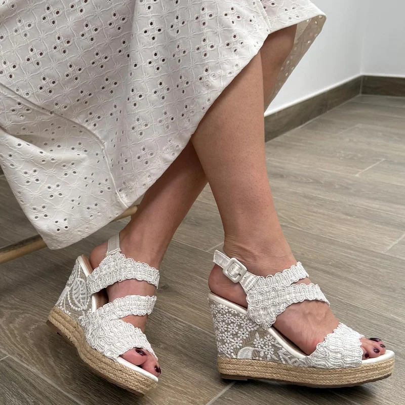 Sandalias de Novia Mandarina Gala Blanco