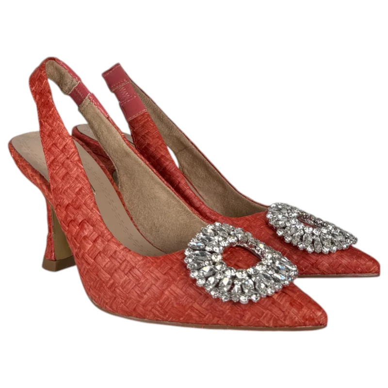 Zapatos Corina Rafia Joya M3185 Rojo