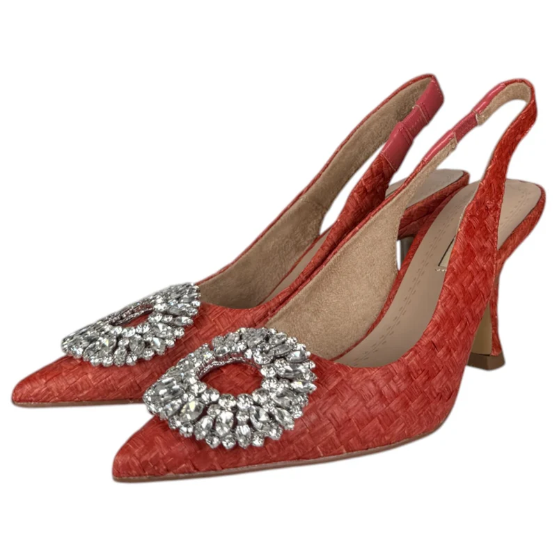Zapatos Corina Rafia Joya M3185 Rojo