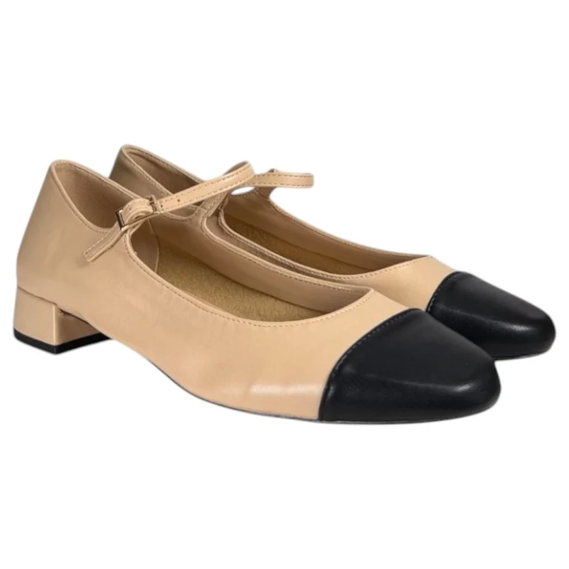 Bailarinas Corina Tacón Bajo M5270 Nude Negro