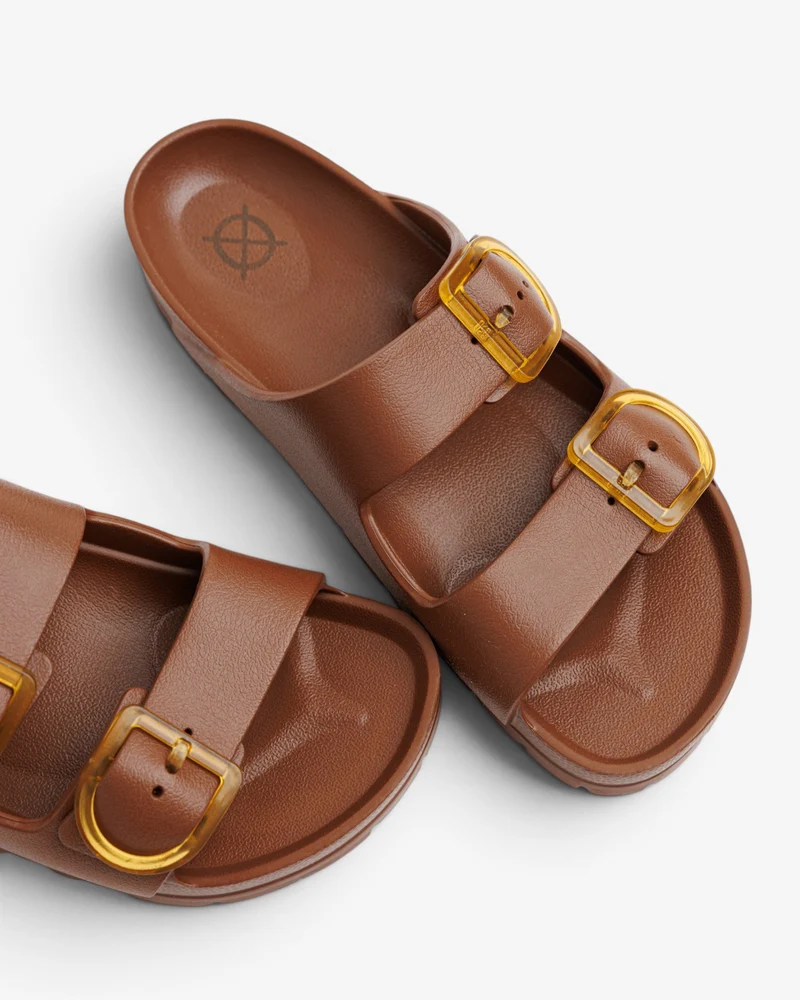 Sandalia Plana Aqua Buye Marron Beige