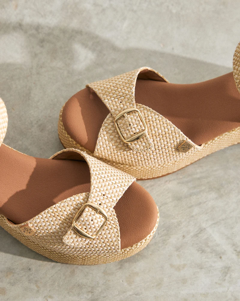 Cuña Muriel Rafia Beige